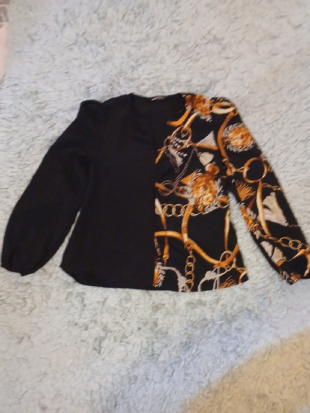 SHEIN Black V-Neck Top